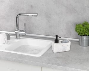 Wenko Dozownik płynu do naczyń Resa Marble z przegrodą na gąbkę 4