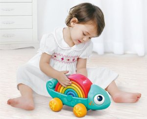 HOLA Tęczowy kameleon układanka montessori 18m+ ZA4532 6