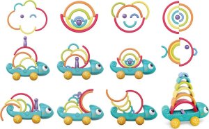 HOLA Tęczowy kameleon układanka montessori 18m+ ZA4532 7