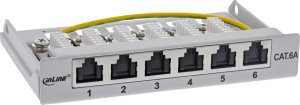 InLine InLine® Patch panel Cat.6A 0.5U 6-port, for table/wall/rail, with dust protection, grey 3