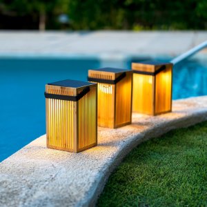 New Garden New Garden Okinawa Solar Recharge Lantern Bamboo 1