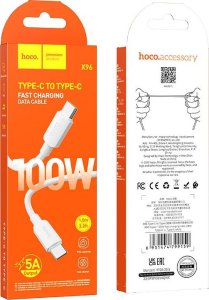 Kabel USB Hoco USB-C - USB-C 1 m Biały (X96 White) 5