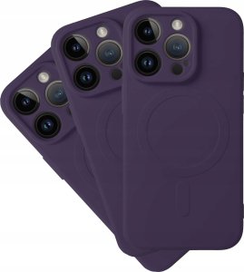 4kom.pl Futerał SILICONE MAG COVER kompatybilny z MagSafe do IPHONE 14 Pro Max ciemny fioletowy 3