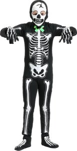 PRC STRÓJ PRZEBRANIE ŚWIECĄCY SZKIELETOR KOŚCIOTRUP HALOWEEN KARNAWAŁ UNISEX M 1