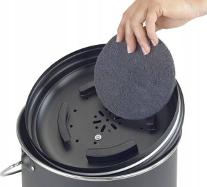 Wenko Kosz na kompost, 3 wymienne filtry neutralizujące zapachy, 6 l, Nero, WENKO 5