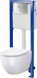 Zestaw podtynkowy Cersanit S701-789 / CERSANIT / ECONOMY* / SET C06 ZESTAW STELAŻ PODT WC MZ ZEN UM CO DESKA SLIM DUR WOLNOOPADAJĄCA ŁW OB GALAXY CHR BŁ 4