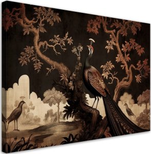 Artgeist Obraz na płótnie, Orientalny paw na drzewie - 120x80 1