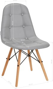 Activeshop 4Rico Krzesło skandynawskie QS-185 eco skóra szare 8