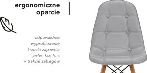 Activeshop 4Rico Krzesło skandynawskie QS-185 eco skóra szare 10