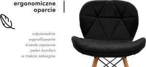 Activeshop 4Rico Krzesło skandynawskie QS-186 aksamit czarne 11