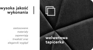 Activeshop 4Rico Krzesło skandynawskie QS-186 aksamit czarne 13