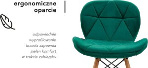 Activeshop 4Rico Krzesło skandynawskie QS-186 aksamit zielone 11