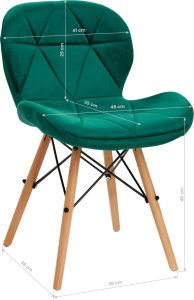Activeshop 4Rico Krzesło skandynawskie QS-186 aksamit zielone 9