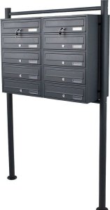 Bituxx SKRZYNKA POCZTOWA LOKATORSKA 2x5 GRAFITOWA STAL NIERDZEWNA 5