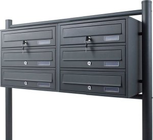 Bituxx SKRZYNKA POCZTOWA LOKATORSKA 2x3 GRAFITOWA STAL NIERDZEWNA 7