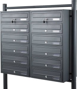 Bituxx SKRZYNKA POCZTOWA LOKATORSKA 2x6 GRAFITOWA STAL NIERDZEWNA 6