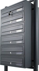 Bituxx SKRZYNKA POCZTOWA LOKATORSKA 6 GRAFITOWA STAL NIERDZEWNA 3