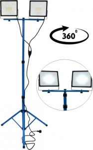 Naświetlacz Bituxx Ledowa Lampa z białym światłem na statywie Naświetlacz na budowe 2x50W 1