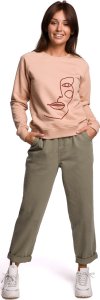 BeWear B167 Bluza z nadrukiem - beżowa (kolor beż, rozmiar L) 3