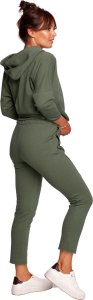 BeWear B240 Spodnie z ozdobnymi zamkami - khaki (kolor khaki, rozmiar XL) 2