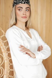 BeWear B225 Bluza z wycięciem w dekolcie - ecru (kolor ecru, rozmiar M) 5