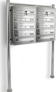 Bituxx Lokatorska Skrzynka na listy do mieszkań 2x5 wrzutów stal inox nierdzewna 2