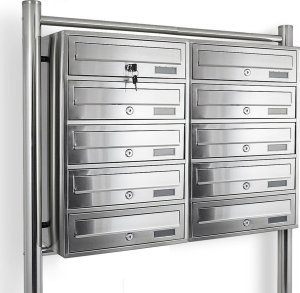 Bituxx Lokatorska Skrzynka na listy do mieszkań 2x5 wrzutów stal inox nierdzewna 4