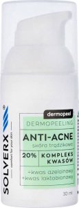 Solverx SOLVERX Dermopeel Dermopeeling Anti-Acne - Kompleks Kwasów 20% (azelainowy,laktobionowy) 30ml 1