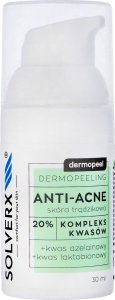 Solverx SOLVERX Dermopeel Dermopeeling Anti-Acne - Kompleks Kwasów 20% (azelainowy,laktobionowy) 30ml 2