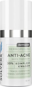 Solverx SOLVERX Dermopeel Dermopeeling Anti-Acne - Kompleks Kwasów 20% (azelainowy,laktobionowy) 30ml 3