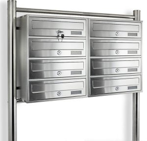 Bituxx SKRZYNKA POCZTOWA LOKATORSKA 2x4 METALLIC STAL NIERDZEWNA 4