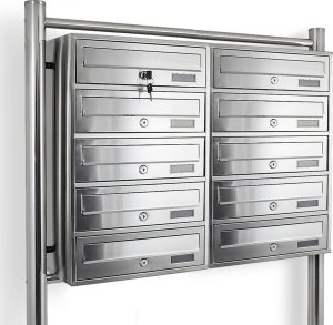 Bituxx SKRZYNKA POCZTOWA LOKATORSKA 2x5 METALLIC STAL NIERDZEWNA 3