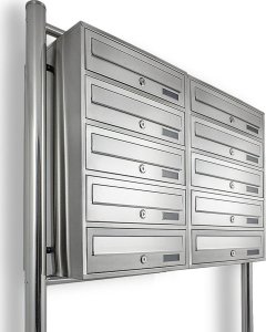 Bituxx SKRZYNKA POCZTOWA LOKATORSKA 2x5 METALLIC STAL NIERDZEWNA 4