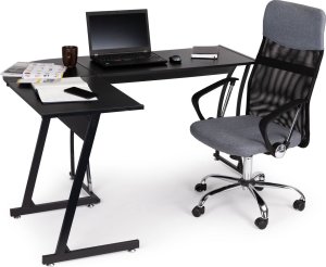 Biurko ModernHome Biurko narożne gamingowe biurowe LOFT szkolny stół czarny 9