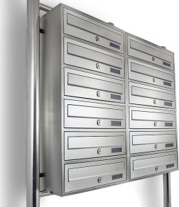 Bituxx SKRZYNKA POCZTOWA LOKATORSKA 2x6 METALLIC STAL NIERDZEWNA 2