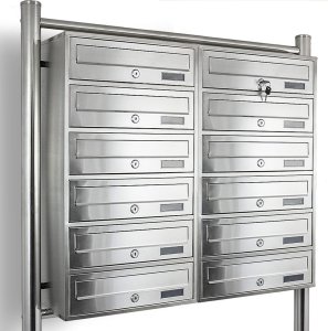 Bituxx SKRZYNKA POCZTOWA LOKATORSKA 2x6 METALLIC STAL NIERDZEWNA 4