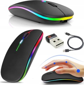 Mysz nemo Bezprzewodowa Mysz Podświetlenie LED MR12 czarna 5