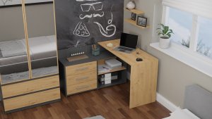 Biurko Topeshop Dany Brązowe 120 cm x 50 cm 6