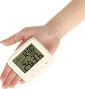 PrzydaSie Higrometr zegar termometr pokojowy wilgotnościomierz LCD 5
