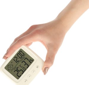 PrzydaSie Higrometr zegar termometr pokojowy wilgotnościomierz LCD 6