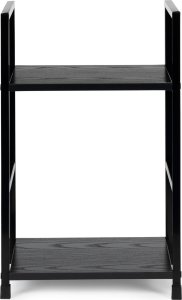 ModernHome Regał drewniany nowoczesny szafka nocna 2 półki LOFT czarny 2