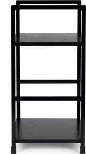 ModernHome Regał drewniany nowoczesny szafka nocna 2 półki LOFT czarny 4