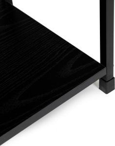 ModernHome Regał drewniany nowoczesny szafka nocna 2 półki LOFT czarny 5