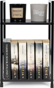 ModernHome Regał drewniany nowoczesny szafka nocna 2 półki LOFT czarny 7