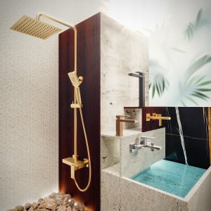Bateria umywalkowa Valvex 2420490 ARS BAT. UMYW. PODT. BRUSHED GOLD // BV.2420490 5