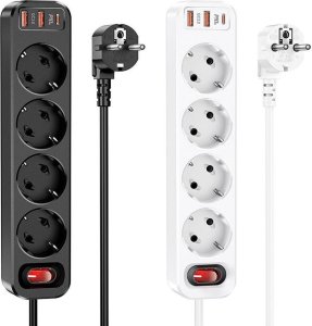 Listwa zasilająca Hoco HOCO listwa zasilająca 4 gniazda + 2 x USB A + Typ C PD QC3.0 3A 20W NS1 1,8 m biała 4