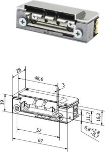 Schneider Electric Elektrozaczep HARTTE XS12R-C seria XS 12V rewersyjny z wyślizgiem 10