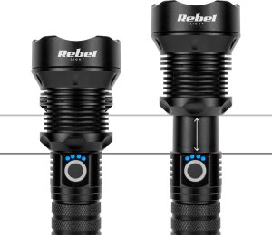 Latarka Rebel Aluminiowa latarka ręczna REBEL LED 20W ZOOM akumulator USB 800m 5