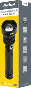 Latarka Rebel Aluminiowa latarka ręczna REBEL LED 20W ZOOM akumulator USB 800m 7