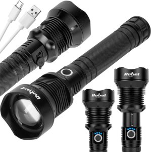 Latarka Rebel Aluminiowa latarka ręczna REBEL LED 20W ZOOM akumulator USB 800m 8